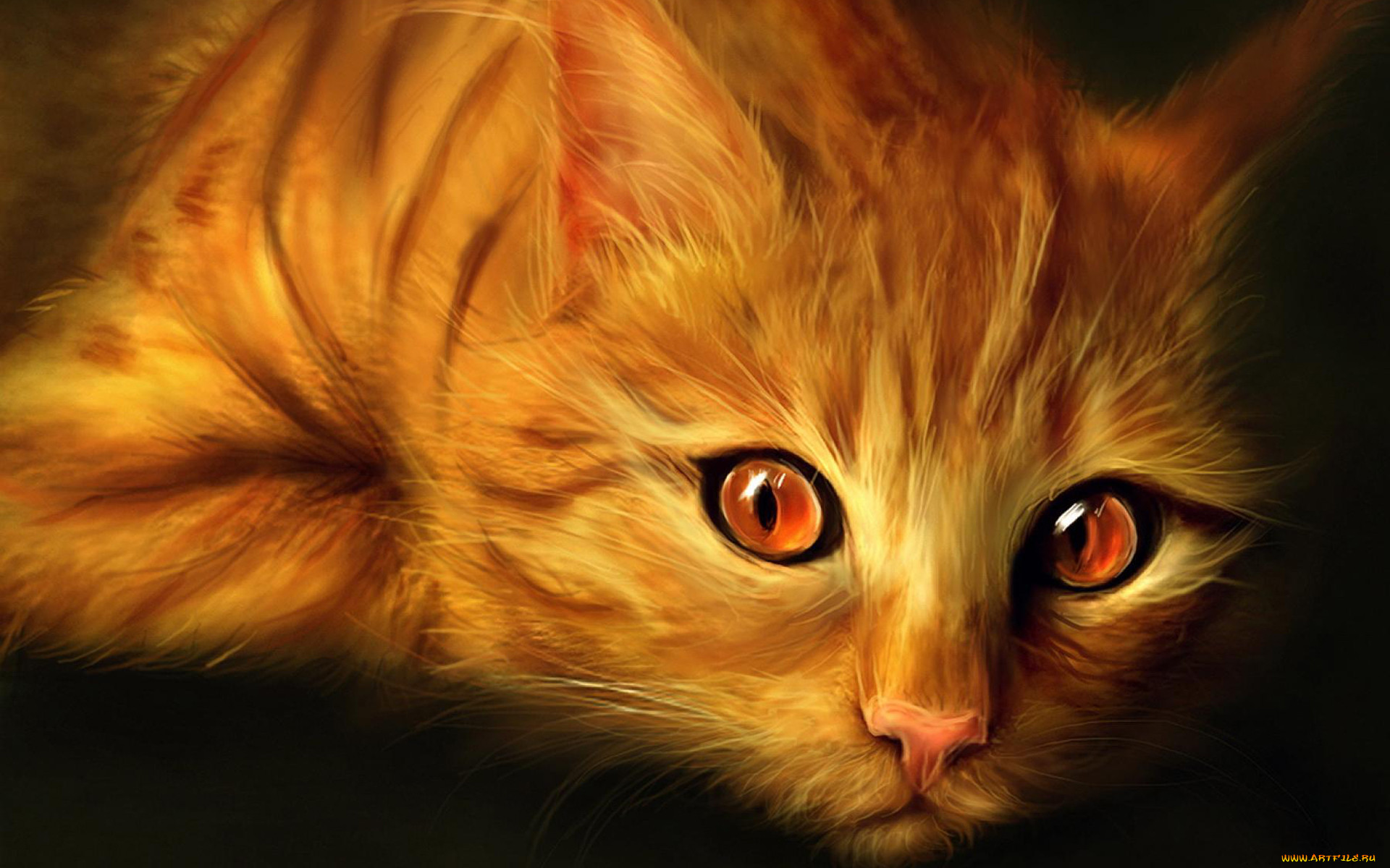 Телефон киса. Рыжая кошка. Рыжий котик. Рыжая кошка рисунок. Фэнтези кошки.